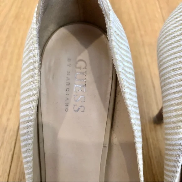 Guess by Marciano leather and textile peep toe heels - Picture 3 of 7